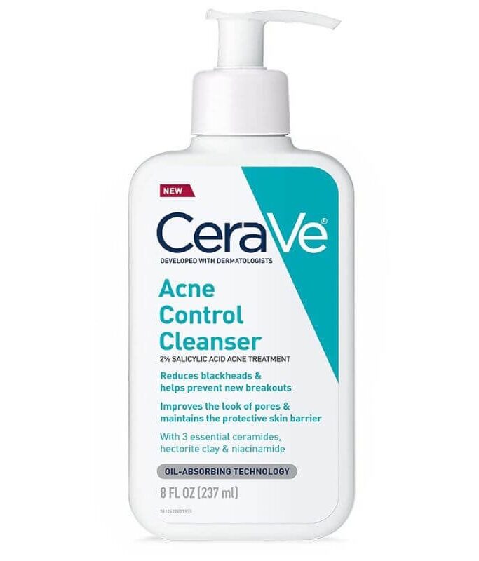 CeraVe Acne Control Face Cleanser, 2% Salicylic Acid Acne Treatment 237ml